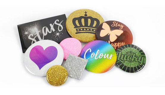 Button Badges glittering