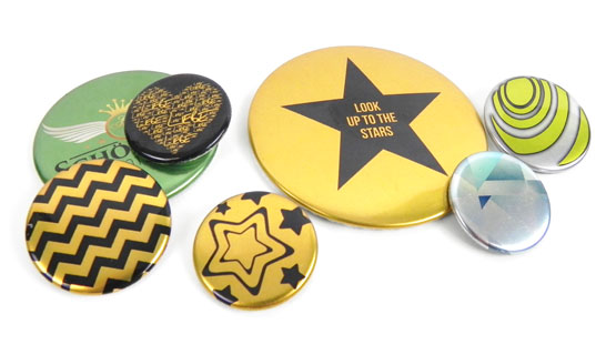 Metallic button badges
