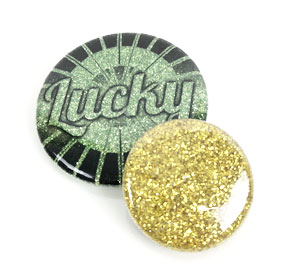Glitter button badges